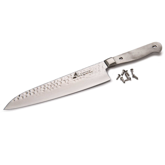 Chef Knife for Cutting Fruits Vegetables and Meat - 12-7/8" - Damascus - Unfinished Kit alt 0