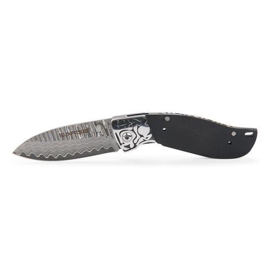 Fox 93 Pocketknife for Hunting and Fishing - 6" - Damascus - Unfinished Kit alt 0