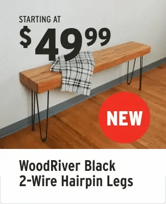 New - WoodRiver Black 2-wire hairpin legs $49.99